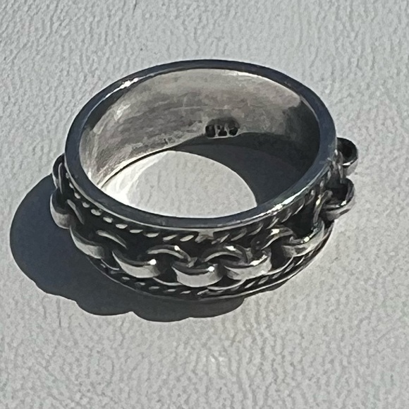 Vintage Sterling Silver Chain Link Ring - Picture 8 of 11